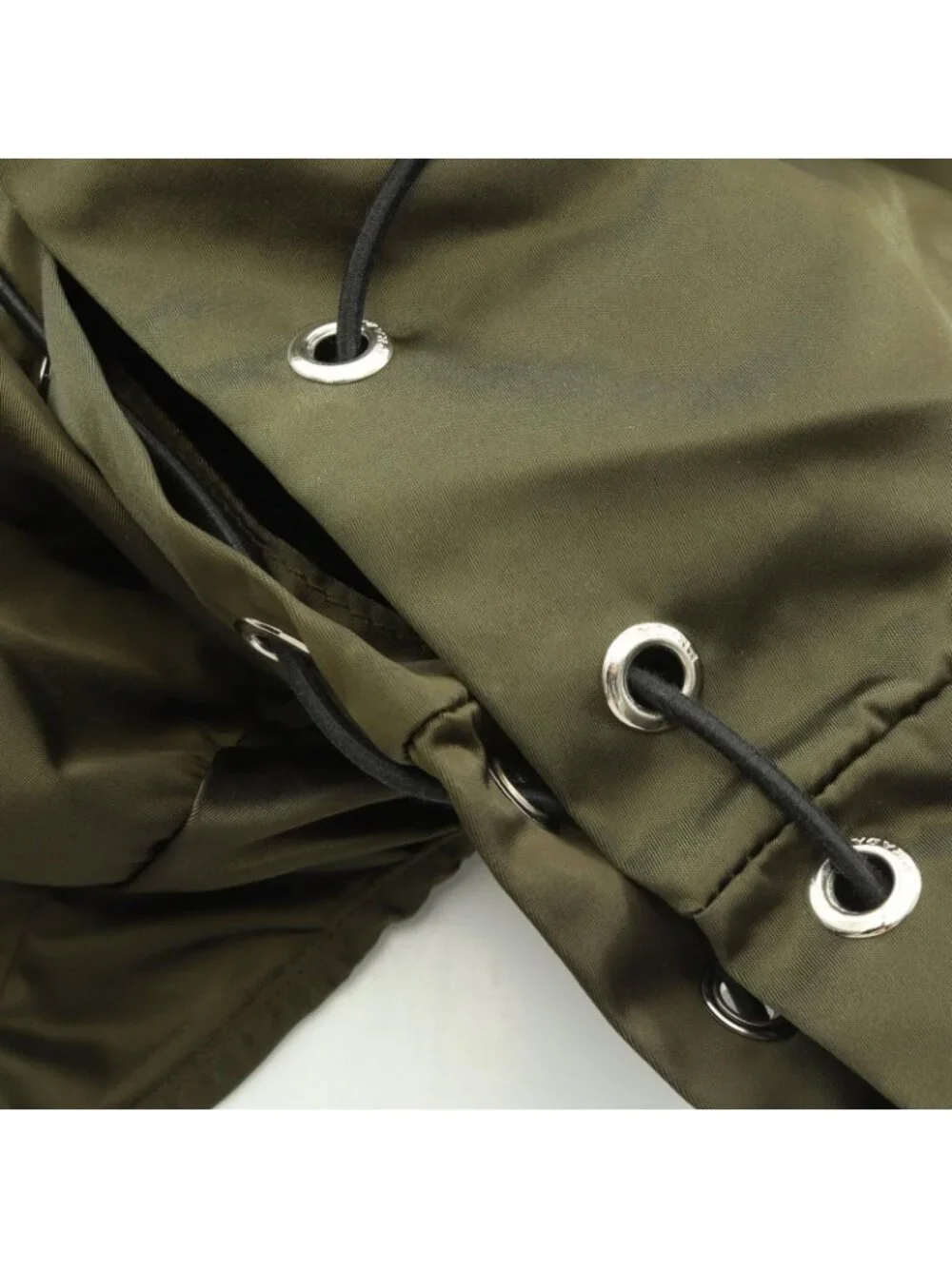 Prada Backpack Khaki Nylon Saffiano Leather